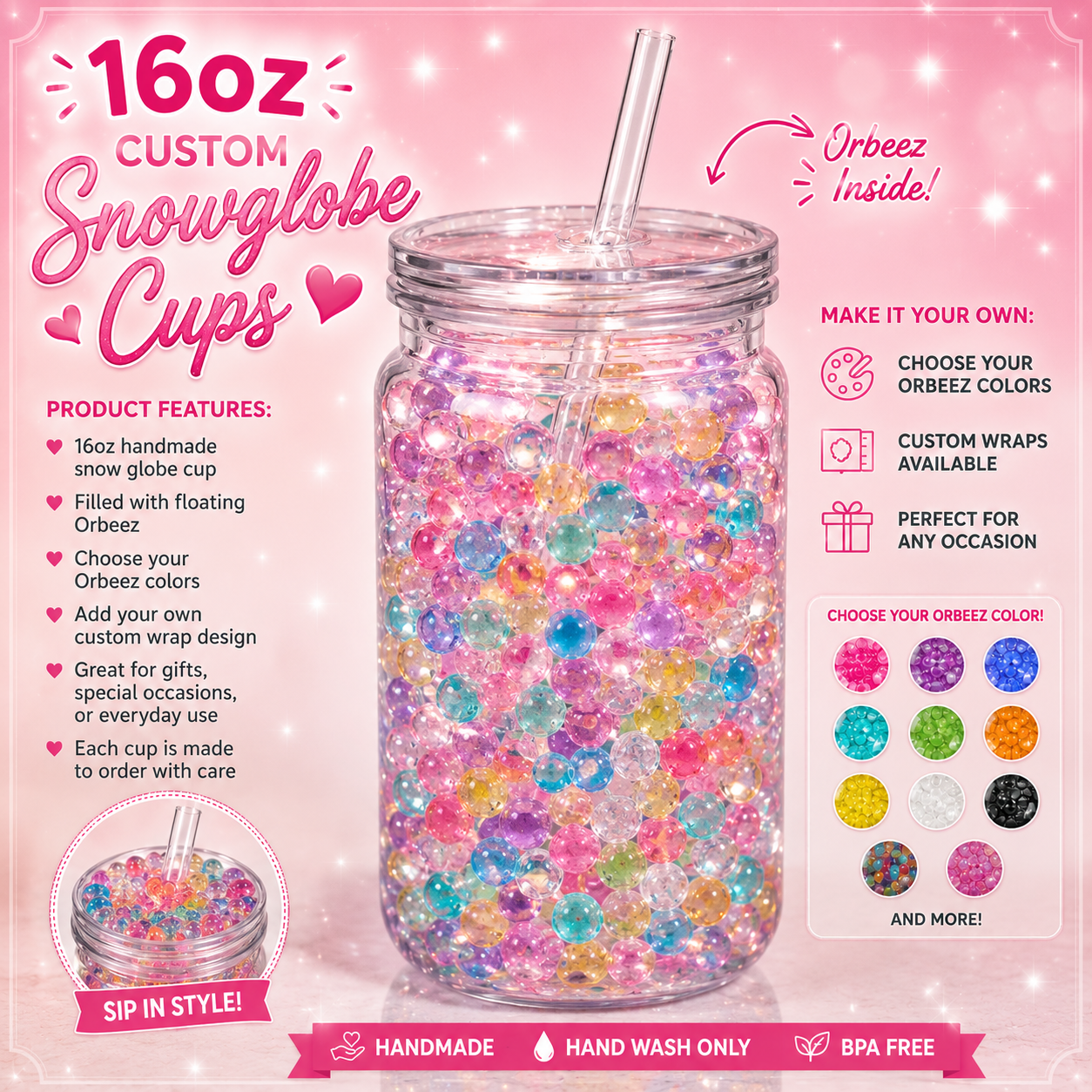 Orbeez Snow Globe Cup – 16oz