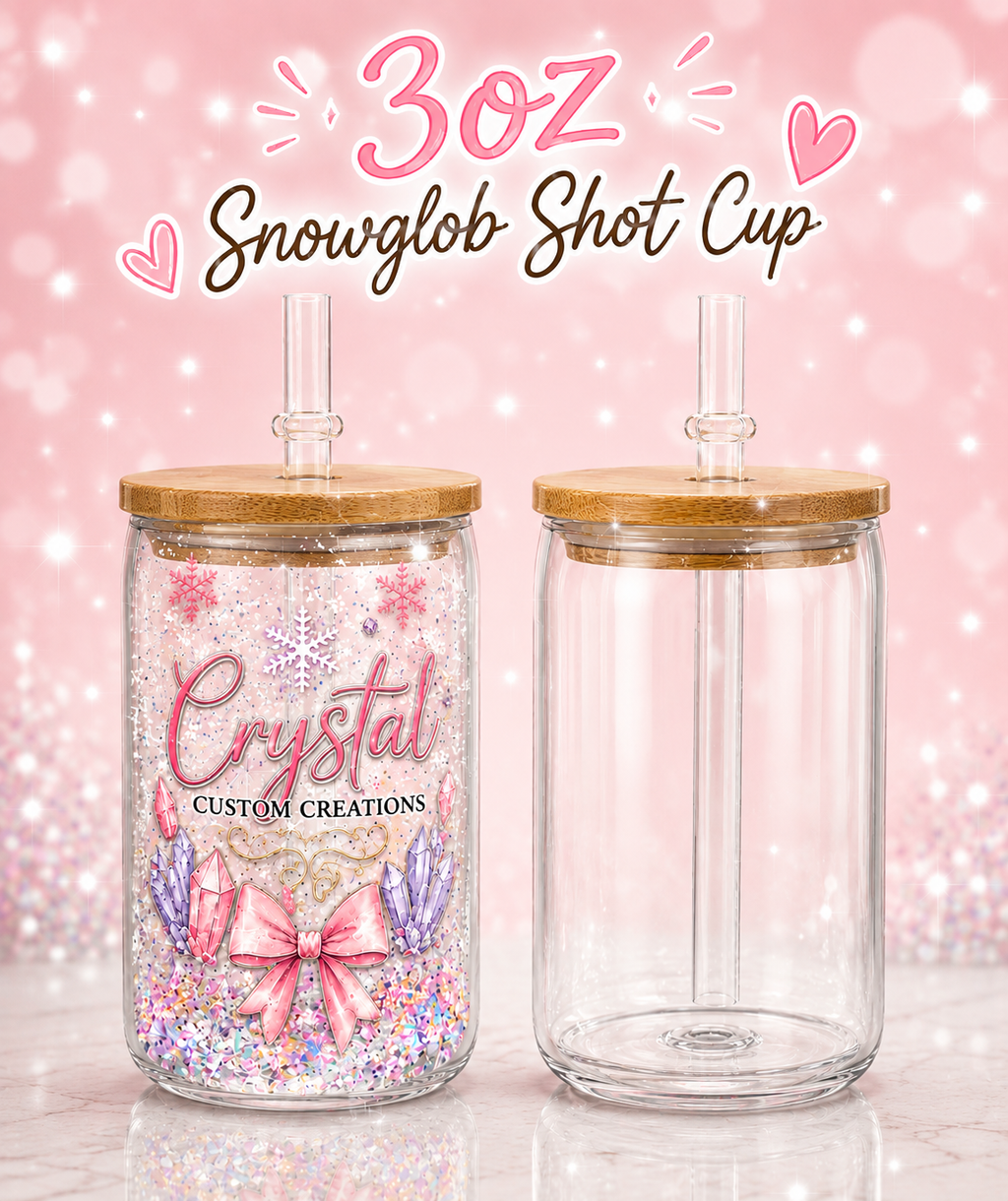 3oz Custom Snow globe shot cup