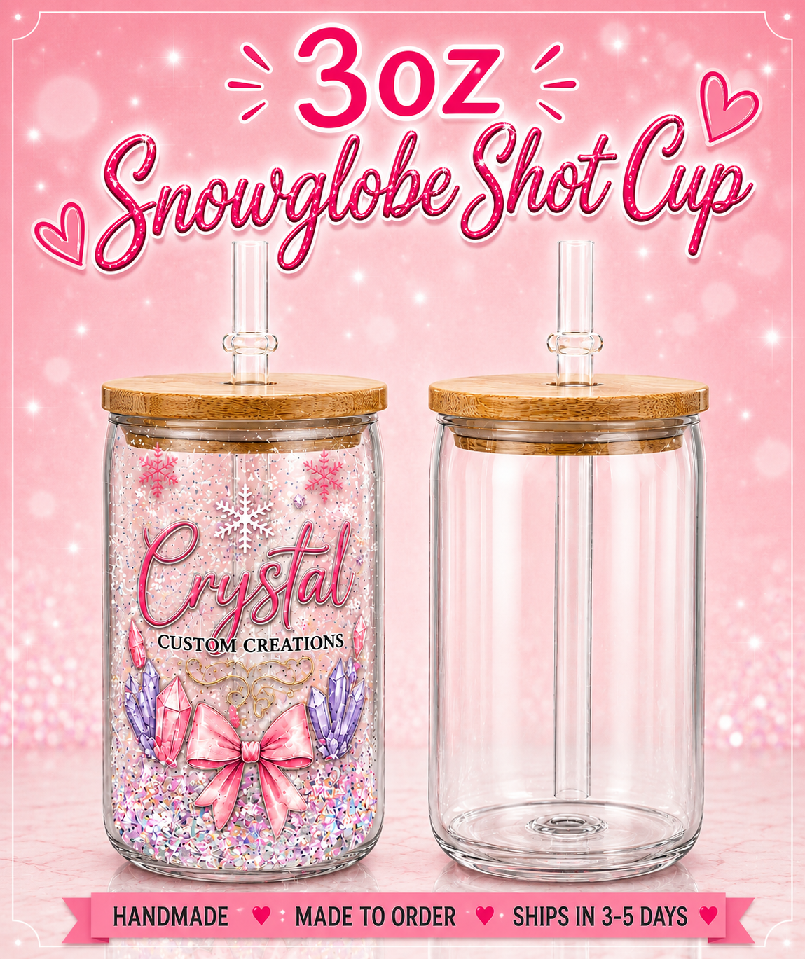 Custom Snow globe shot cup 3oz