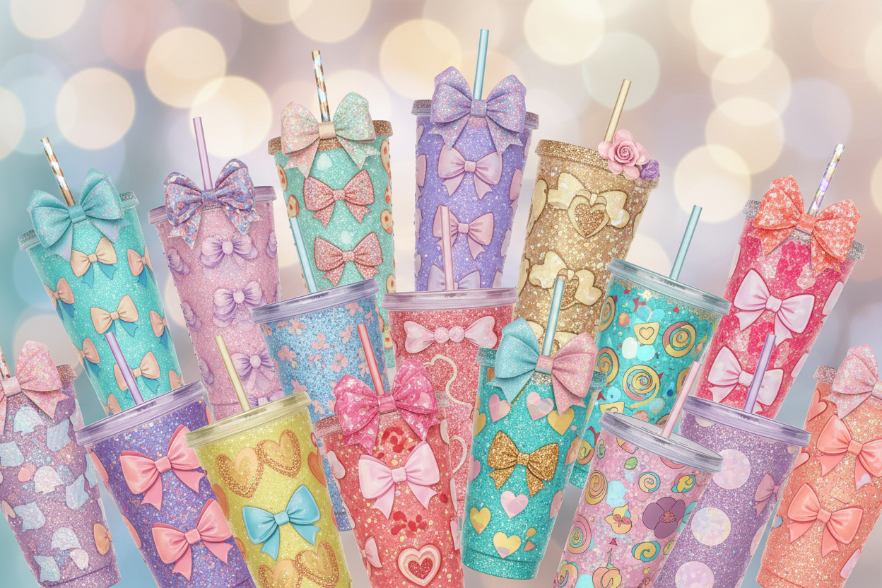 Crystal's Custom Cups Background Collage